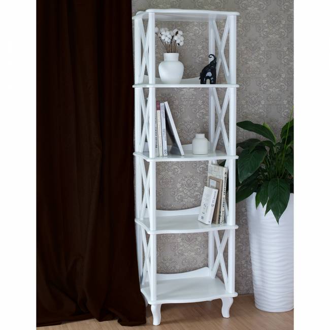 Этажерка-стеллаж Джульетта 4 уровня, молочный дуб Л Этажерка-стеллаж Джульетта 4 уровня, молочный дуб Л