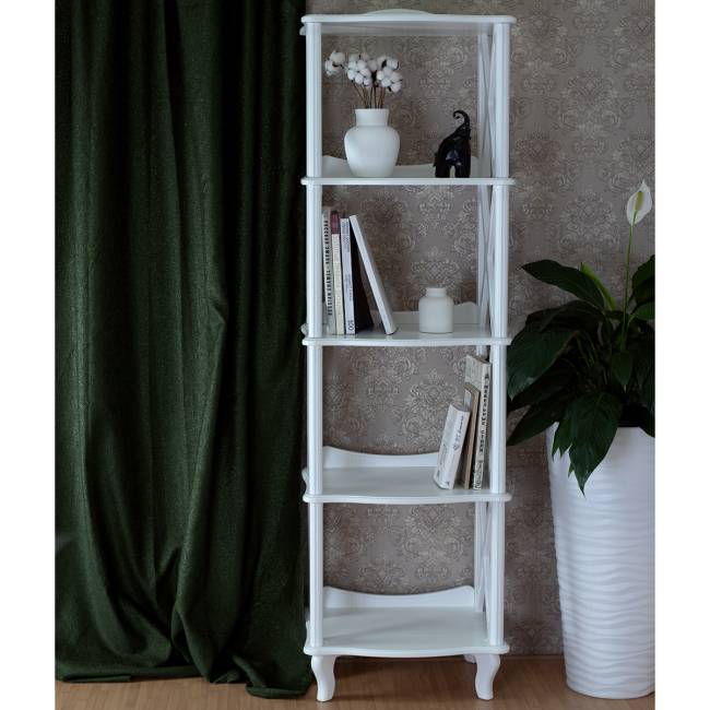 Этажерка-стеллаж Джульетта 4 уровня, молочный дуб Л Этажерка-стеллаж Джульетта 4 уровня, молочный дуб Л