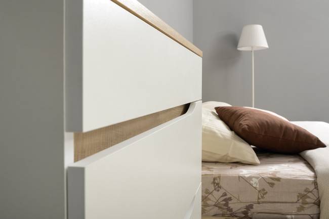 Комод с зеркалом Муссон цвет белый/дуб эндгрейн элегантный