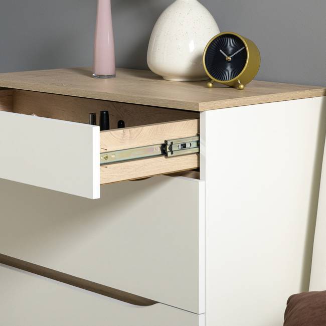 Комод с зеркалом Муссон цвет белый/дуб эндгрейн элегантный