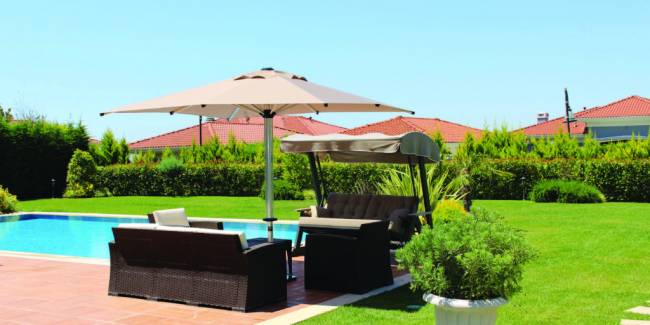 Зонт профессиональный 4х4 м Lux Telescopic Manuel бежевый 4000х4000 мм Зонт профессиональный 4х4 м Lux Telescopic Manuel бежевый 4000х4000 мм