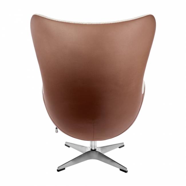 Кресло EGG STYLE CHAIR коричневый, белый, экокожа Кресло EGG STYLE CHAIR коричневый, белый, экокожа