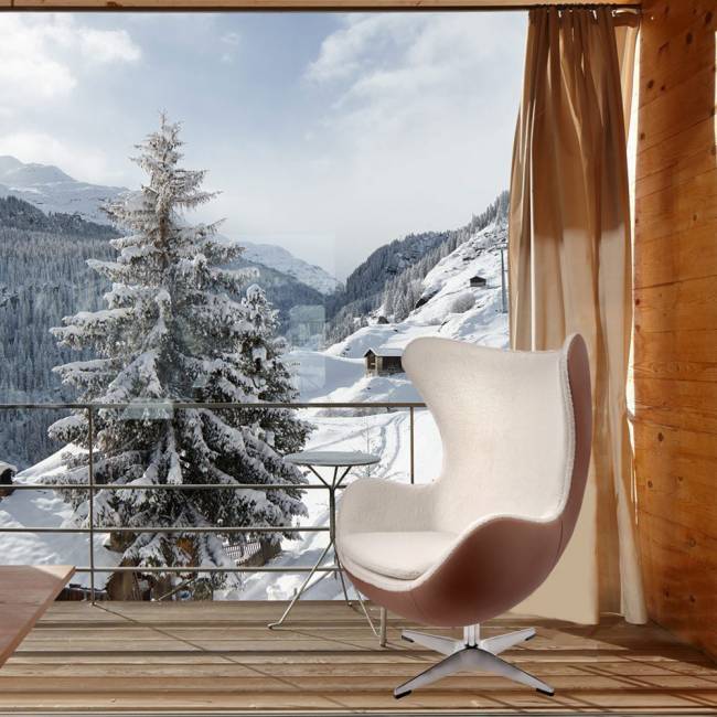 Кресло EGG STYLE CHAIR коричневый, белый, экокожа Кресло EGG STYLE CHAIR коричневый, белый, экокожа