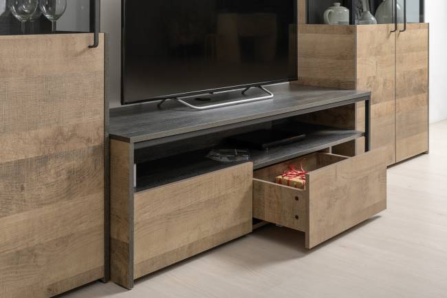 Два стеллажа 13.151.02 в гостиную Трувор и ТВ-тумба цвет дуб гранж песочный/интра Два стеллажа 13.151.02 в гостиную Трувор и ТВ-тумба цвет дуб гранж песочный/интра