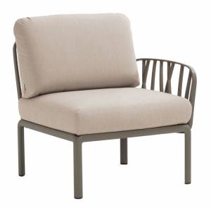 Модуль правый/левый пластиковый с подушками Komodo Elemento Terminale DS/SX тортора, холст 720х780х880 мм