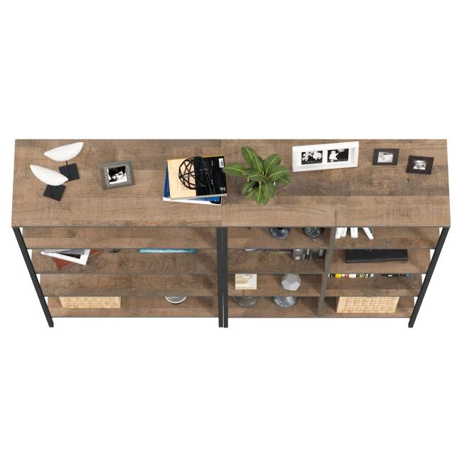 Открытый стеллаж с полками и стеллаж Трувор 13.151.02 цвет дуб гранж песочный/интра Открытый стеллаж с полками и стеллаж Трувор 13.151.02 цвет дуб гранж песочный/интра