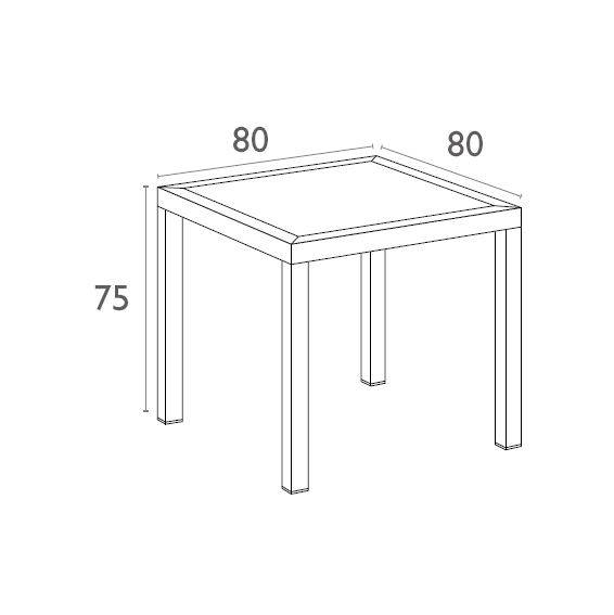 Стол пластиковый Orlando 80 белый 800х800х750 мм