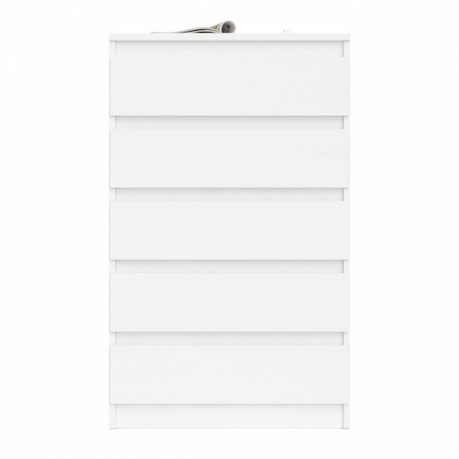 Узкий комод пять ящиков Мори МК700.5 цвет белый