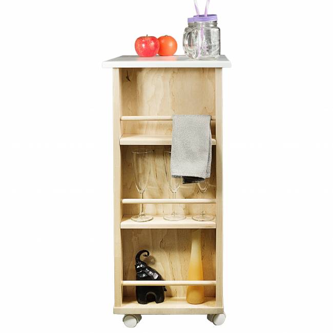 Тумба с табуретом белый/лак