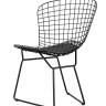 Стул обеденный Bertoia черный с черной подушкой 4 шт