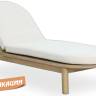 Шезлонг-лежак деревянный с матрасом (не для HoReCa) Pill светлый тик, бежевый 1900х630х280 мм Шезлонг-лежак деревянный с матрасом (не для HoReCa) Pill светлый тик, бежевый 1900х630х280 мм