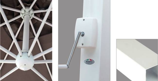 Зонт профессиональный 3х4 м Pompei Braccio белый, слоновая кость 3000х4000 мм