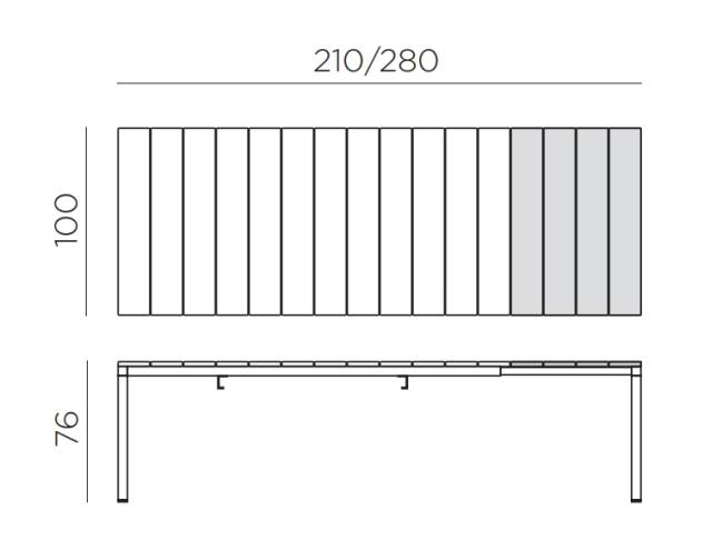 Стол пластиковый раздвижной Rio 210 Extensibile белый 2100-2800х1000х760 мм Стол пластиковый раздвижной Rio 210 Extensibile белый 2100-2800х1000х760 мм